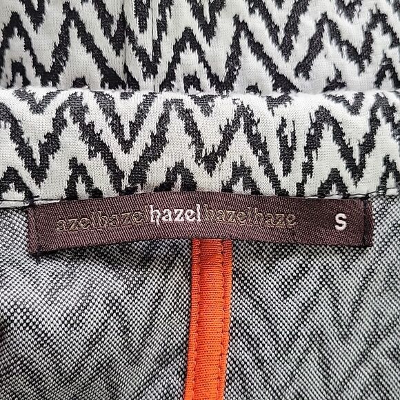 HAZEL Black White Long Sleeve Collared Cardigan Blazer Jacket size S - Picture 11 of 16